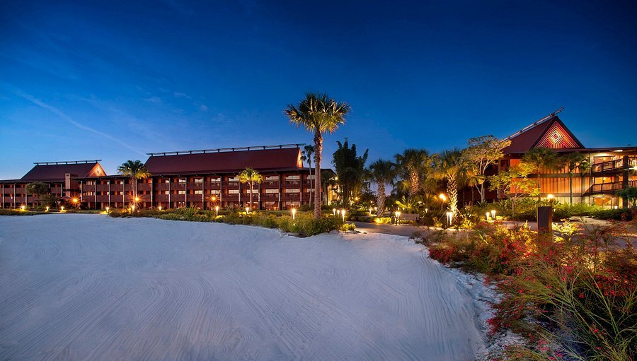 Colorful Walt Disney World resort at sunset